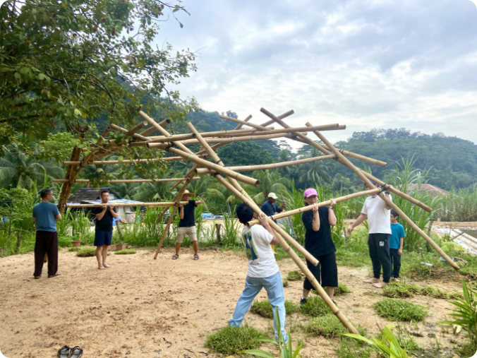 Bamboo-building